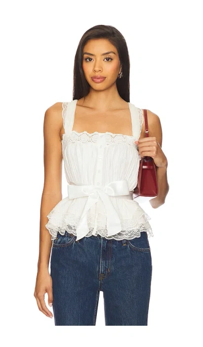 For Love & Lemons Sweet Summer Top In White