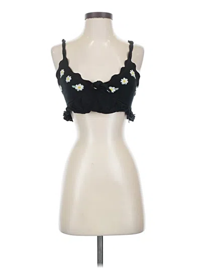 Pre-owned For Love & Lemons Tank Top Black Sweetheart Neckline Tops