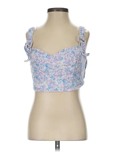 Pre-owned For Love & Lemons Tank Top Blue Sweetheart Neckline Tops