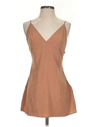 Pre-owned For Love & Lemons Tank Top Brown Plunge Neckline Tops