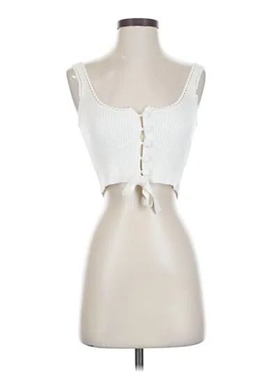 Pre-owned For Love & Lemons Tank Top Ivory Strapless Neckline Tops In White