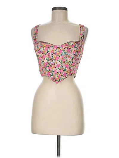 Pre-owned For Love & Lemons Tank Top Pink Strapless Neckline Tops