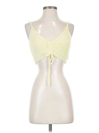 Pre-owned For Love & Lemons Tank Top Yellow Halter Neckline Tops