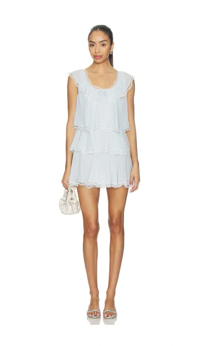 For Love & Lemons Taylor Mini Dress In Blue