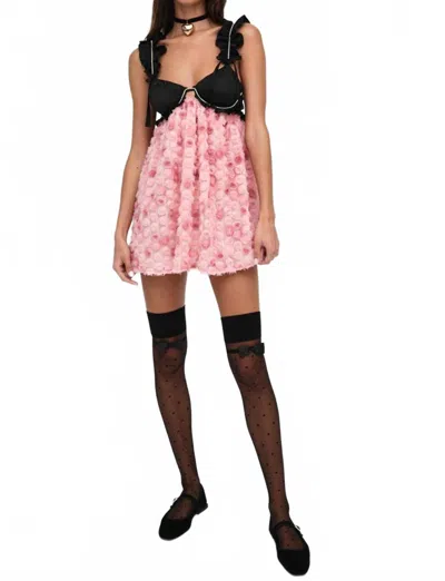 For Love & Lemons The Skye Mini Dress In Pink In Multi