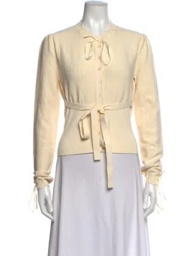 Pre-owned For Love & Lemons Tie Neck Sweater In Neutrals