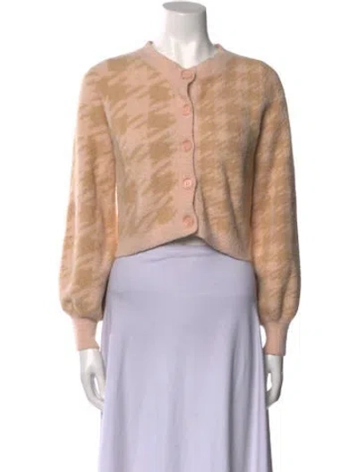 Pre-owned For Love & Lemons Tie-dye Print Crew Neck Sweater In Pink