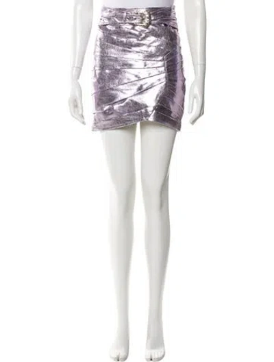 Pre-owned For Love & Lemons Tie-dye Print Mini Skirt In Purple