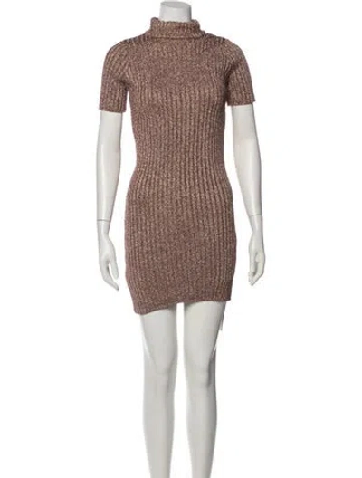 Pre-owned For Love & Lemons Turtleneck Long Dress In Multi
