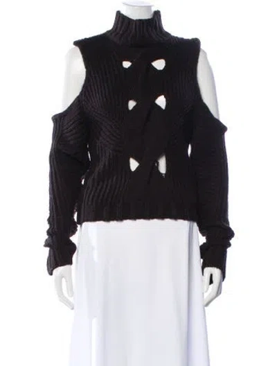 Pre-owned For Love & Lemons Turtleneck Sweater In Black