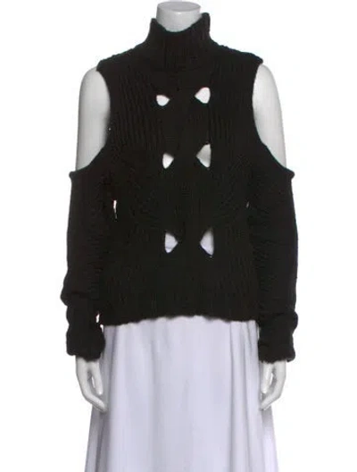 Pre-owned For Love & Lemons Turtleneck Sweater In Black