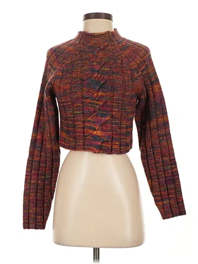 Pre-owned For Love & Lemons Turtleneck Sweater In Brown