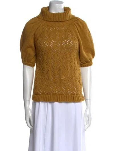 Pre-owned For Love & Lemons Turtleneck Sweater In Gold