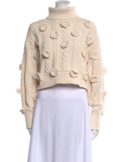 Pre-owned For Love & Lemons Turtleneck Sweater In Neutral