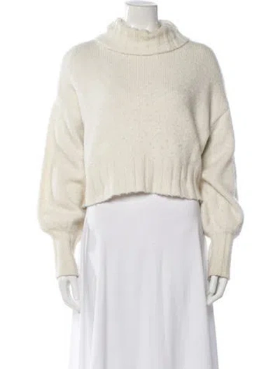 Pre-owned For Love & Lemons Turtleneck Sweater In Neutrals