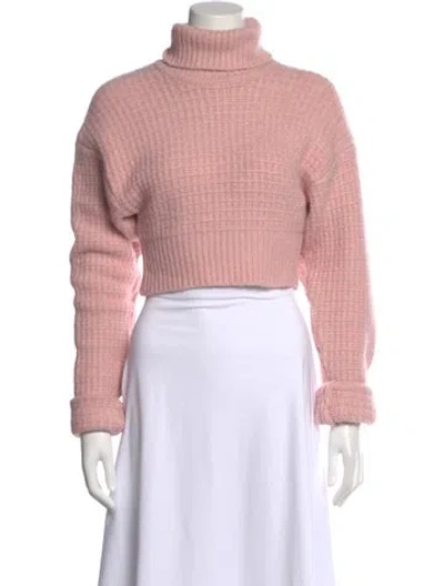 Pre-owned For Love & Lemons Turtleneck Sweater In Pink