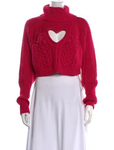 Pre-owned For Love & Lemons Turtleneck Sweater In Pink