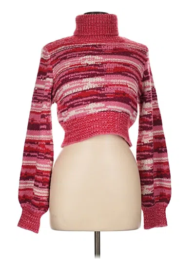 Pre-owned For Love & Lemons Turtleneck Sweater In Red