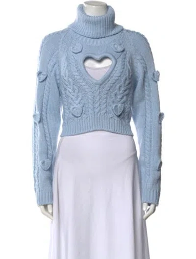 Pre-owned For Love & Lemons Turtleneck Sweater W/ Tags In Blue