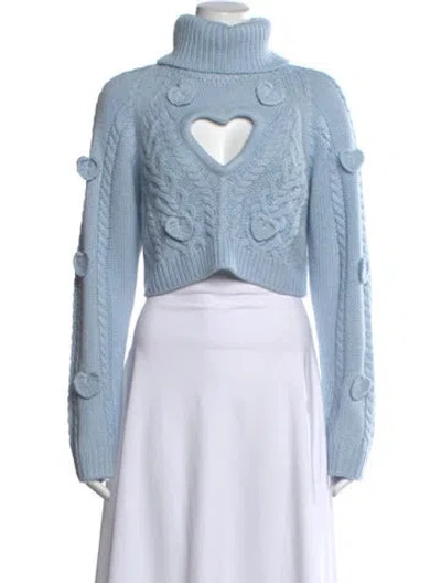 Pre-owned For Love & Lemons Turtleneck Sweater W/ Tags In Blue