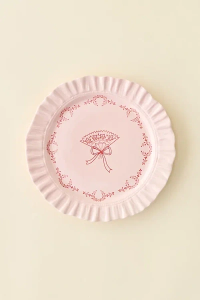 For Love & Lemons Uo Exclusive Ruffle Ceramic Side Plate In Pink At Urban Outfitters