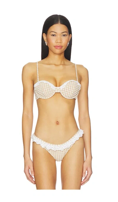 For Love & Lemons Vera Bikini Top In Multi