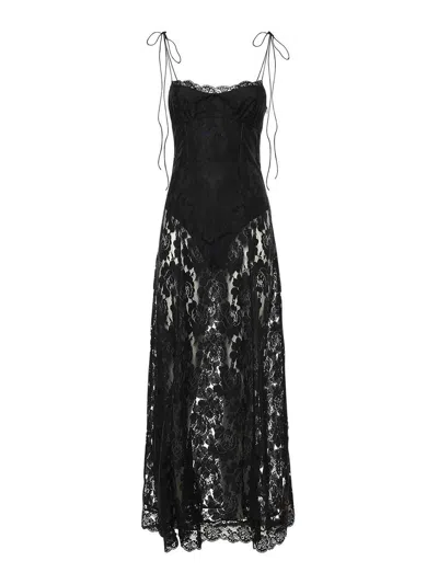 For Love & Lemons Claudia Rose Long Dress In Black