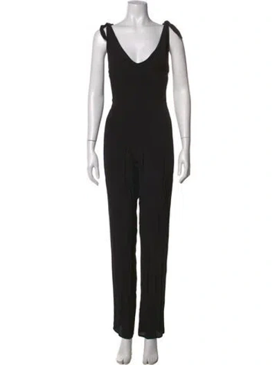 Pre-owned For Love & Lemons V-neck Jumpsuit In Black
