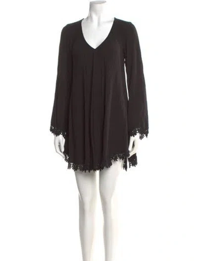 Pre-owned For Love & Lemons V-neck Mini Dress In Black
