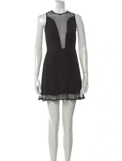 Pre-owned For Love & Lemons V-neck Mini Dress In Black