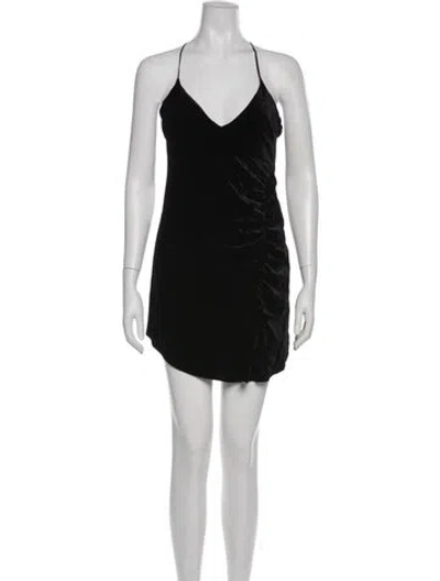 Pre-owned For Love & Lemons V-neck Mini Dress In Black