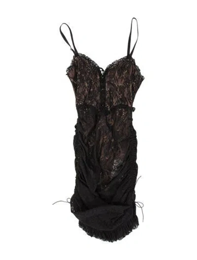 Pre-owned For Love & Lemons V-neck Mini Dress In Brown