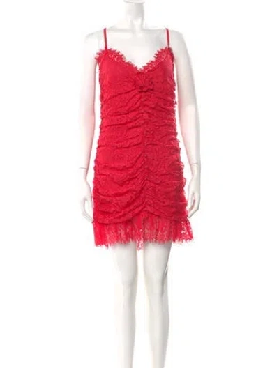 Pre-owned For Love & Lemons V-neck Mini Dress W/ Tags In Red