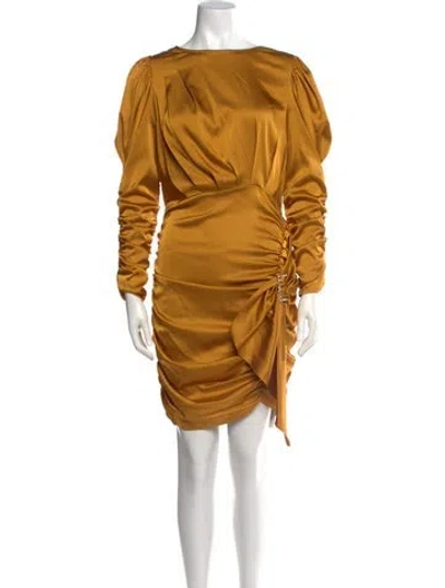 Pre-owned For Love & Lemons V-neck Mini Dress In Yellow