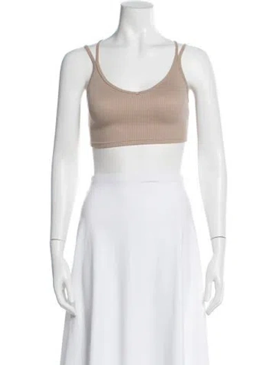 Pre-owned For Love & Lemons V-neck Sleeveless Sports Bra In Blue