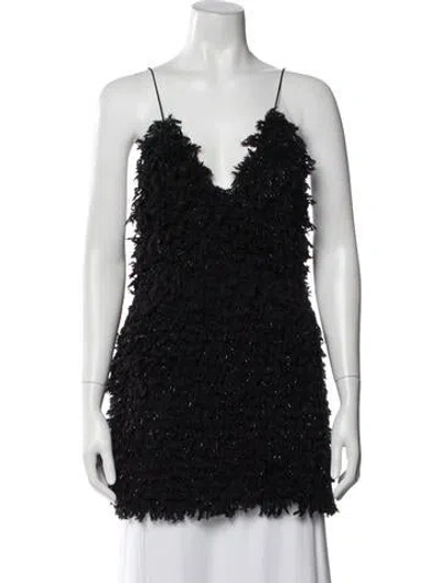 Pre-owned For Love & Lemons V-neck Sleeveless Top In Black