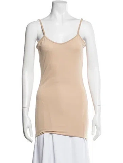 Pre-owned For Love & Lemons V-neck Sleeveless Top In Neutral