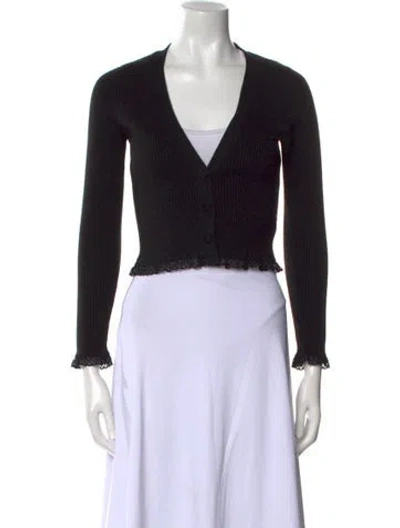 Pre-owned For Love & Lemons V-neck Sweater In Black