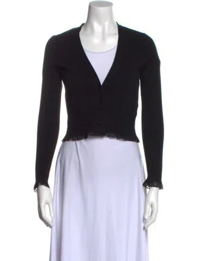 Pre-owned For Love & Lemons V-neck Sweater In Black