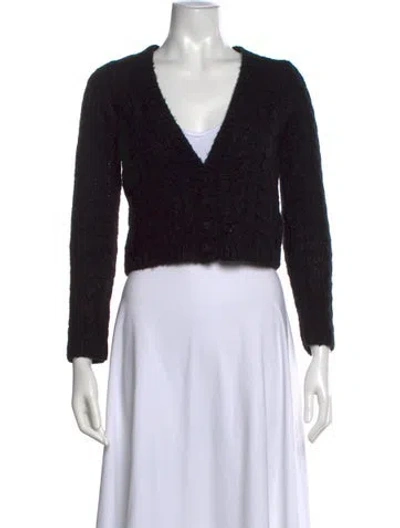 Pre-owned For Love & Lemons V-neck Sweater In Black