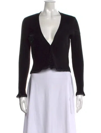 Pre-owned For Love & Lemons V-neck Sweater In Black