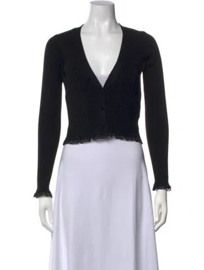 Pre-owned For Love & Lemons V-neck Sweater In Black