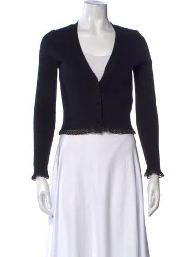 Pre-owned For Love & Lemons V-neck Sweater In Black