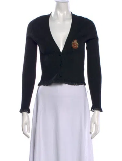 Pre-owned For Love & Lemons V-neck Sweater In Black