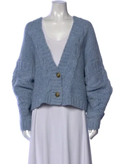 Pre-owned For Love & Lemons V-neck Sweater In Blue