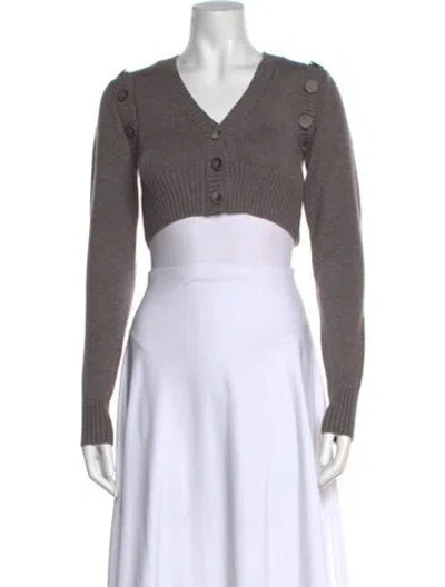 Pre-owned For Love & Lemons V-neck Sweater In Gray