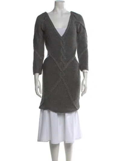 Pre-owned For Love & Lemons V-neck Sweater In Gray