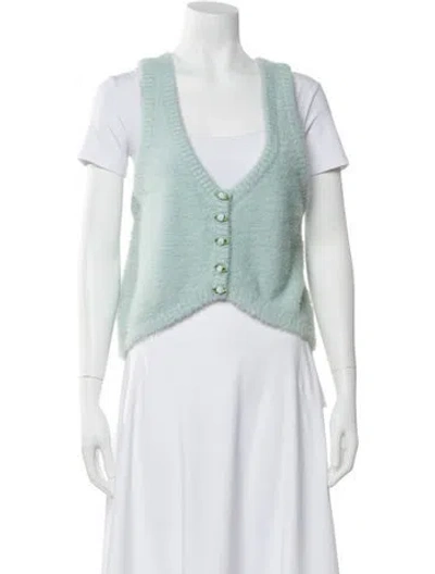 Pre-owned For Love & Lemons V-neck Sweater In Green