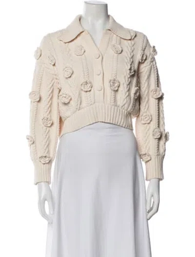 Pre-owned For Love & Lemons V-neck Sweater In Neutral