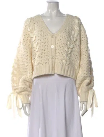 Pre-owned For Love & Lemons V-neck Sweater In Neutral
